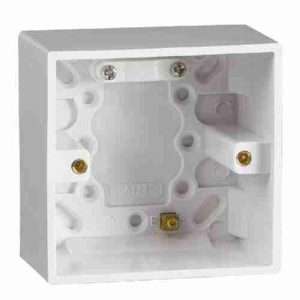 Single socket, white pattress box