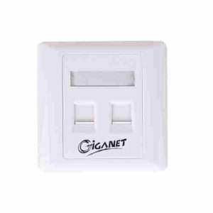 Giganet 2-port Single-Gang Shuttered Keystone Faceplate GN-FP-02