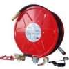 Manual hose reel with PVC red nozzle
