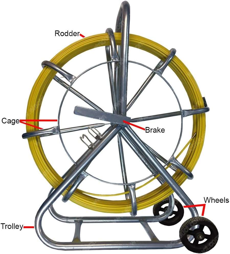 12mm Cable Duct Rodder with wheel 100M