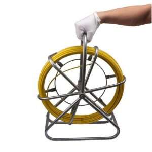 Alternative view of 14mm 200m plastic cable guide Fiberglass duct rodder with wheels