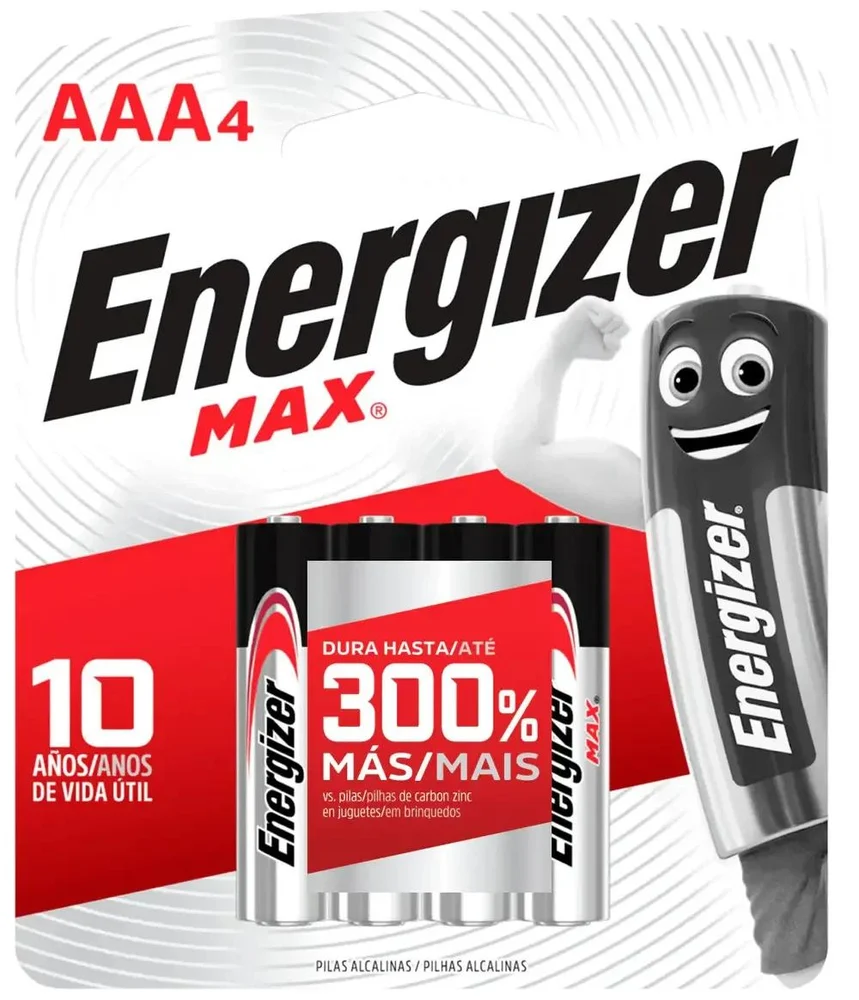 Energizer Alkaline AAA Batteries 4 Pack