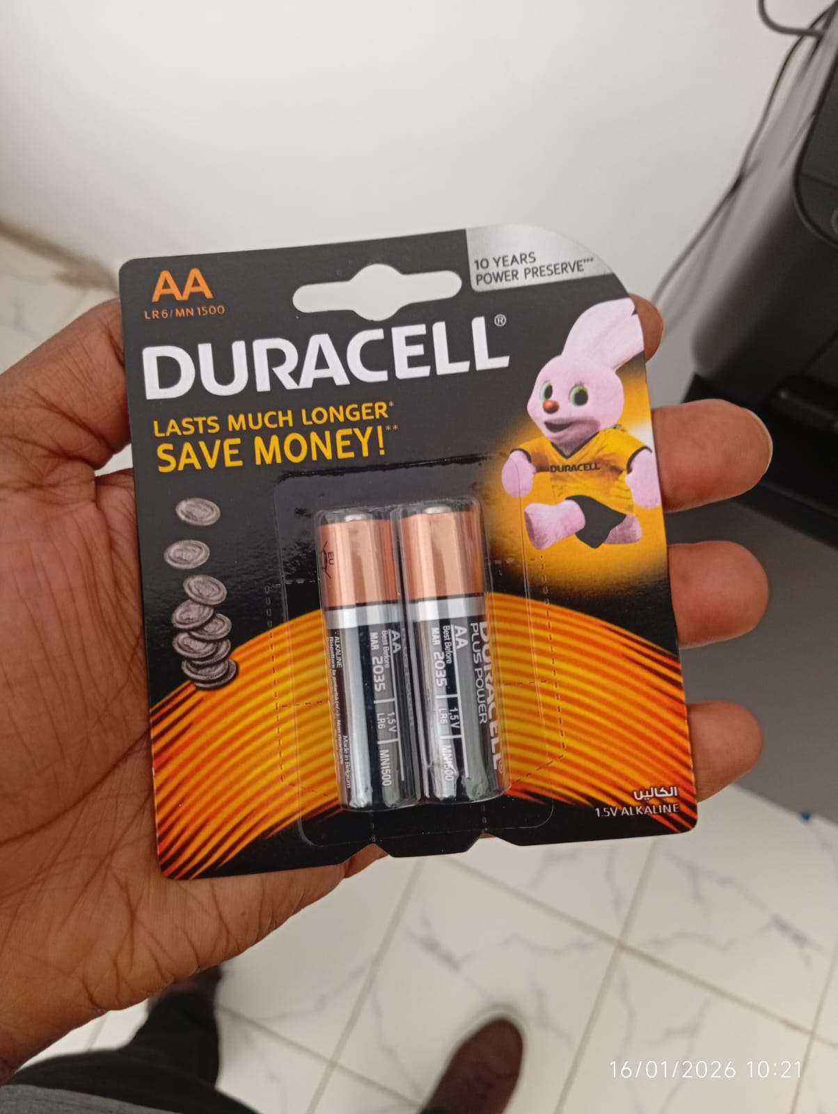 Duracell AA Alkaline Battery Pair