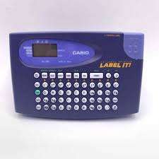 Close-up of Casio KL-60 LCD screen and navigation buttons
