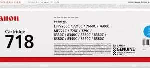 Canon 718C Cyan Toner Cartridge in original packaging on white background