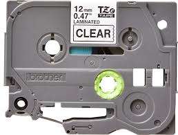 Black on clear laminated Brother labelling tape