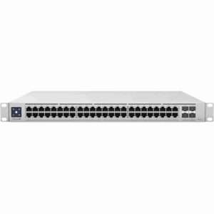 USW-48-PoE 48-port, (32) GbE, PoE+ RJ45 ports, (16) GbE RJ45 ports, (4) 1G SFP ports, 195W