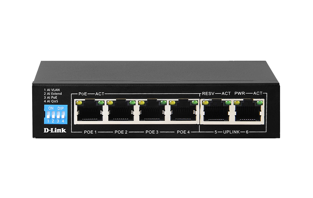D-Link DGS-F1006P-E 6-Port Gigabit Switch