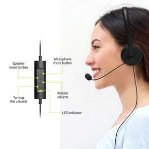 User wearing PORT Connect USB Stereo Headset With Microphone during a video call