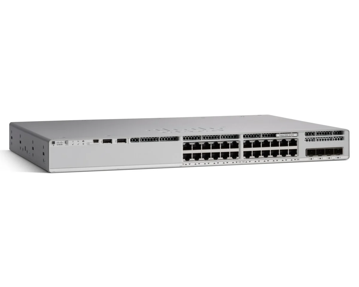 Cisco C9200L-24P-4X-E 24-Port PoE+ Switch, 4x10G, DNA Essentials 3Y