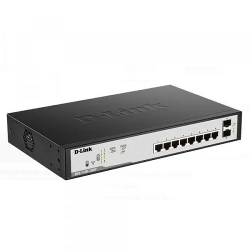 D-Link 8 Port PoE Gigabit Smart Managed Switch + 2 SFP ports - DGS-F1100-10PS