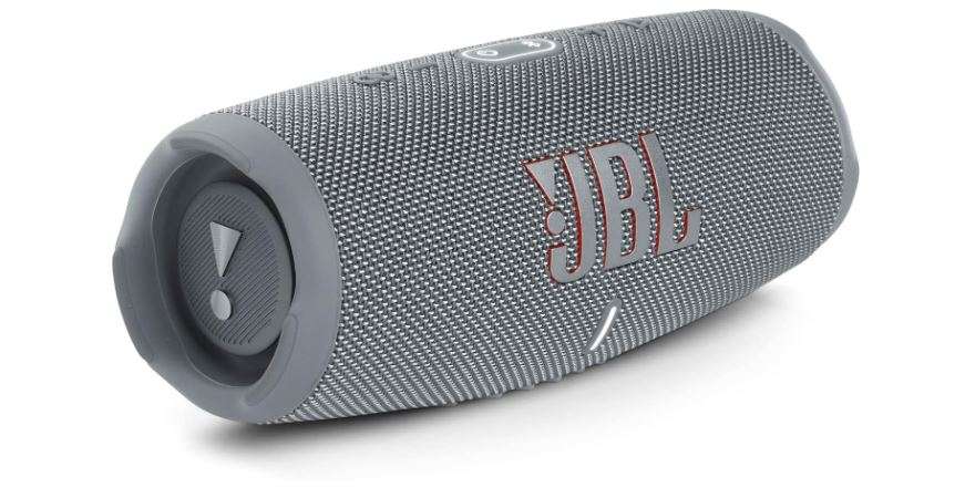 Grey JBL Charge 5 Portable Bluetooth and Waterproof Speaker With Powerbank