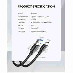 UGREEN USB 3.0 A Male to Type C Male Cable Nickel Plating 2m