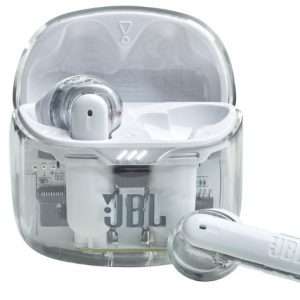 White JBL Tune Flex Ghost Earphones