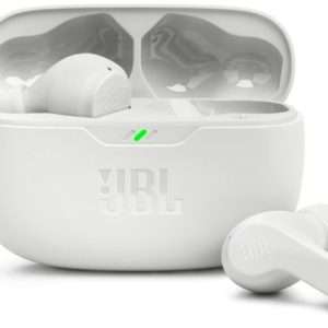 White JBL Wave Beam Wireless Earbuds