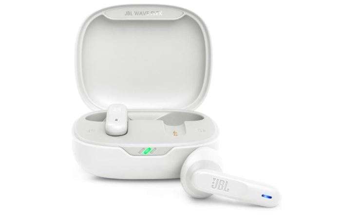 White JBL Wave Flex Earphones