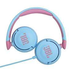 Foldable Blue JBL Jr 310 headphones designed for children