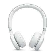 Front view of White JBL Live 670NC Wireless On-Ear Headphones
