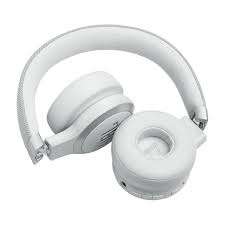 Folded White JBL Live 670NC showing compact and portable design