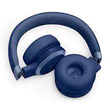 Folded Blue JBL Live 670NC headphones showing compact design