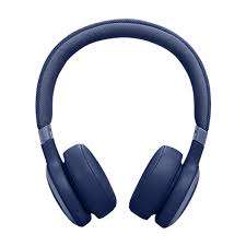 Front view of Blue JBL Live 670NC Wireless On-Ear Headphones