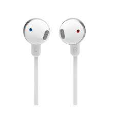 Close-up of earbuds on White JBL TUNE 215BT Wireless Headphones