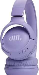 Close-up of ear cushions on Purple JBL Tune 520BT Wireless Headphones