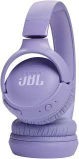 Close-up of ear cushions on Purple JBL Tune 520BT Wireless Headphones