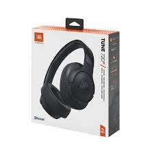 Front view of Black JBL Tune 720BT Wireless Over-Ear Headphones