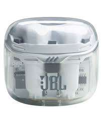 White JBL Tune Flex In-Ear Wireless TWS Earbuds in charging case