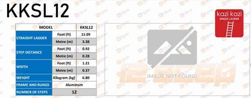 Kazi Kazi Aluminum Single Ladder KKSL12
