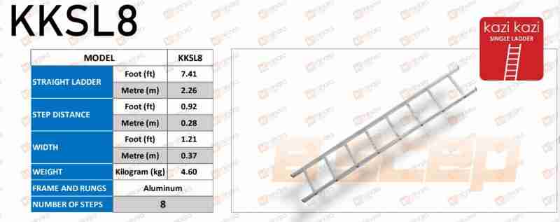 Kazi Kazi Aluminum Single Ladder KKSL8