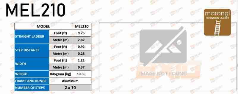Marangi Aluminum Extension Ladder MEL210