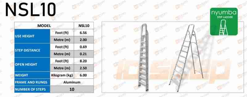 Nyumba Aluminum Step Ladder (A-Type) NSL10