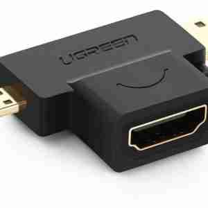 UGREEN Micro HDMI Male + Mini HDMI Male to HDMI Female Adapter - HD129