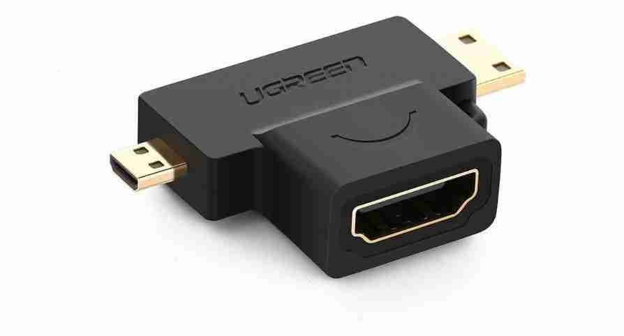 UGREEN Micro HDMI Male + Mini HDMI Male to HDMI Female Adapter - HD129