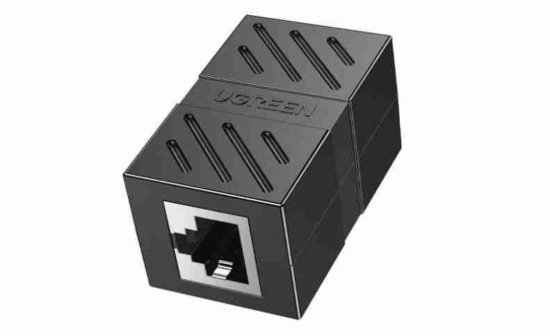 UGREEN RJ45 Network Keystone Jack Inline Coupler Female to Female 1pcs Black - NW114