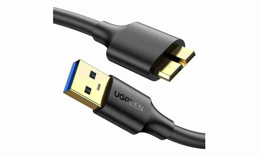 UGREEN USB-A 3.0 to Micro USB 3.0 Male Cable 0.5m Black - US130