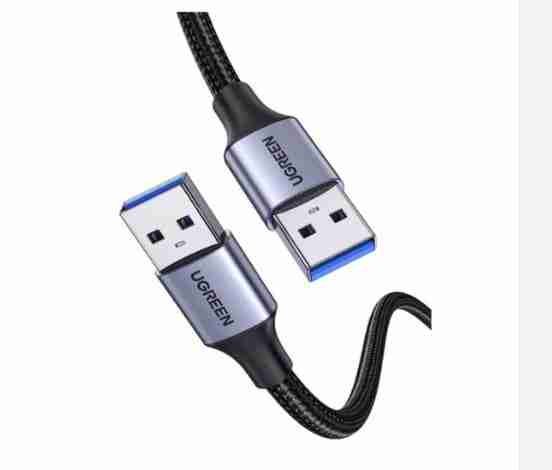 UGREEN USB-A Male to USB-A Male USB 3.0 Alu Case Braided Cable 2M Black - US373