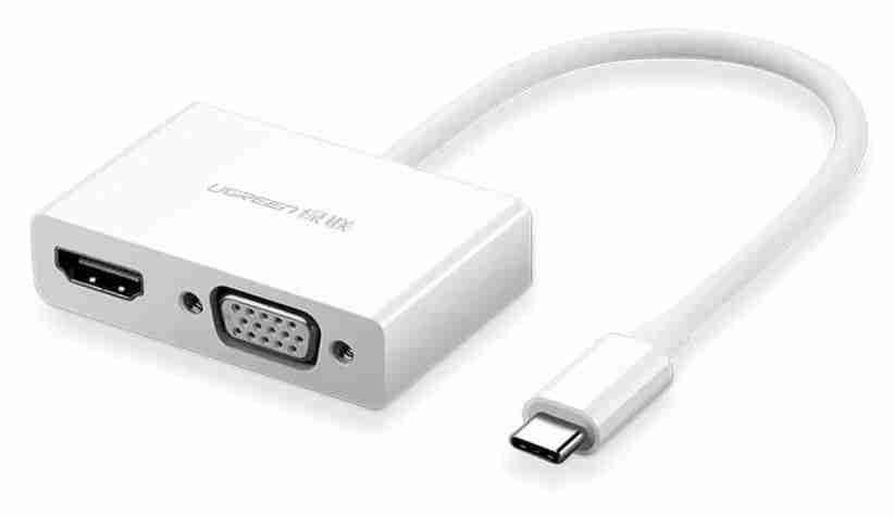 UGREEN USB-C to HDMI + VGA Converter - White - MM123