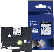Brother TZE-FA3 12mm Fabric Tape Black packaging and roll displayed