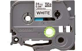 Brother TZe Tape TZ251 24MM Black on White for professional, durable labeling