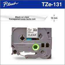 Brother TZe Tapes TZE-131 12MM Black on Clear label
