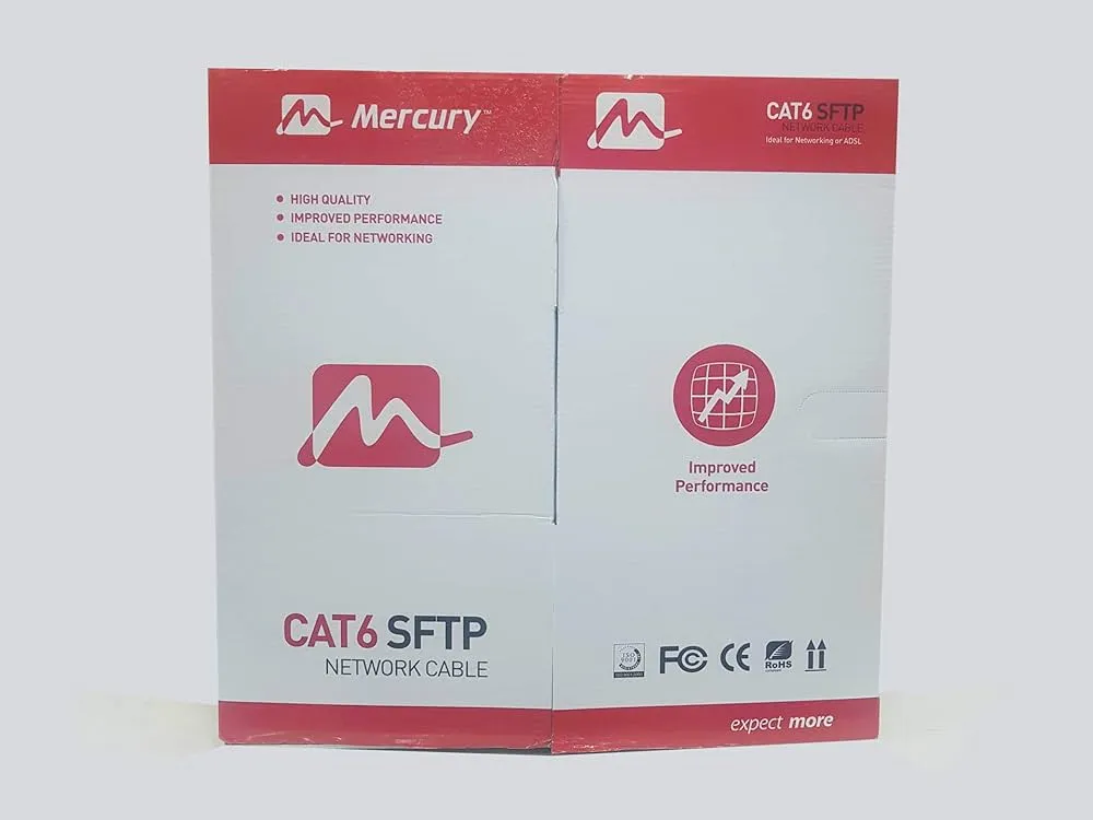 MERCURY COMMUNICATION CABLES CAT 6 PLUS UTP 4X 2 PAIRS 0.57±0.02MM CCA, PVC JACKET, 305M, LIGHT GREY