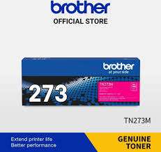 Close-up of Brother 273 Magenta Toner Cartridge showing product label
