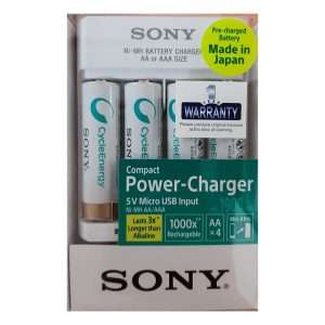 Sony 2000mah AA 4nos Ni-Mh Rechargable battery with Charger BCG34HHU4K
