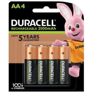Duracell AA Rechargeable Battery 2500mAh 4 Pack