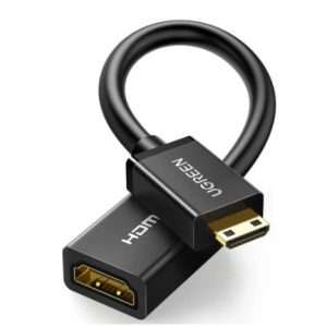 UGREEN 20137 Mini HDMI Male to HDMI Female Adapter Cable 22cm Black (UG- 20137)