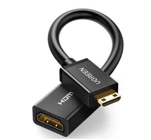 UGREEN 20137 Mini HDMI Male to HDMI Female Adapter Cable 22cm Black (UG- 20137)