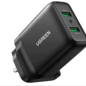 UGREEN CD161 USB Fast Charger UK Black (UG- 70164)